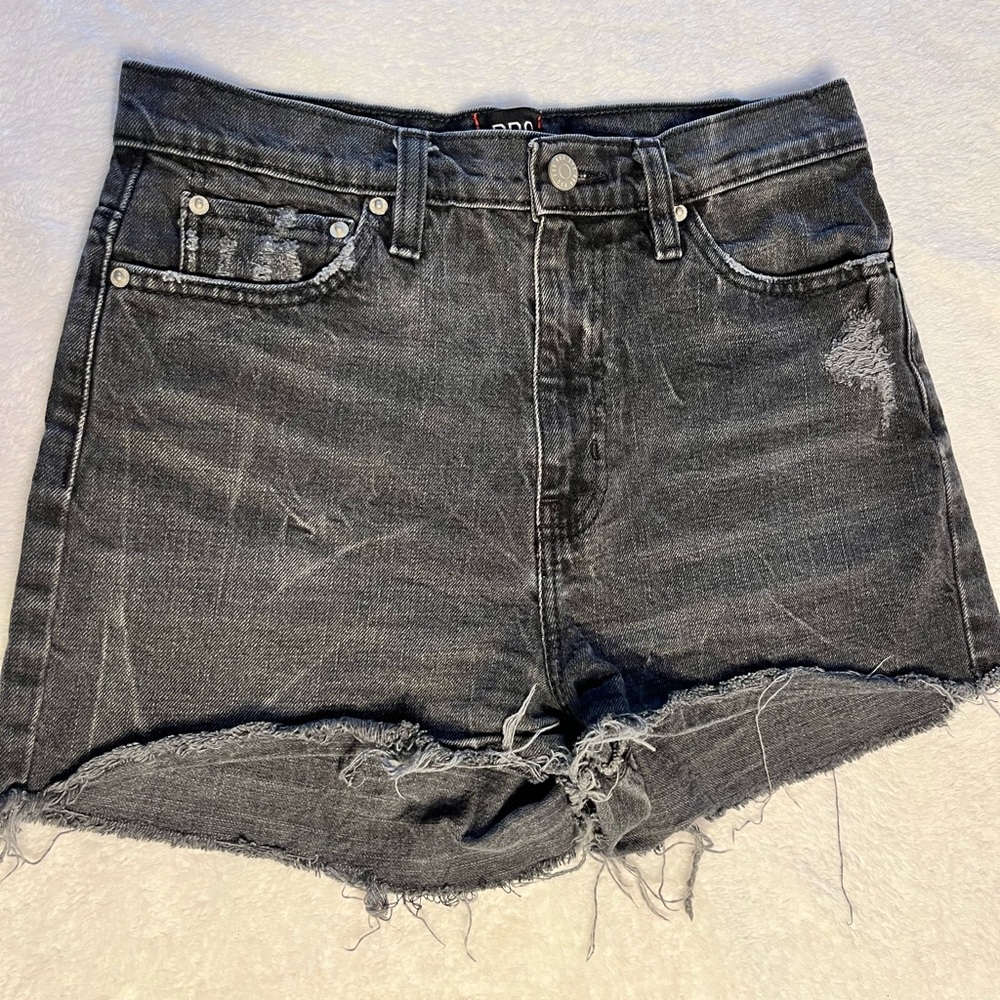 BDG Black Washed Distressed High-Rise Jean Shorts